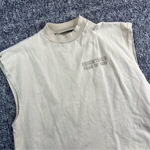 Fear Of God Essentials Turtleneck Sleeveless Muscle Tee Shirt SZ 12 Tan
